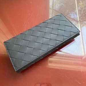 Bottega Veneta 609482 Leather Large weave intrecciato Gray Wallet
